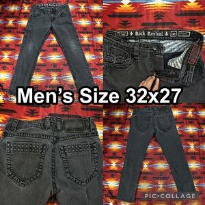 Rock Revival Johnny Rock Skinny Gray Jeans Men’s Size 32x27